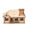 Fokkah 3D Puzzles for Adults,Modern Villa Wooden Model Kits,Gift on