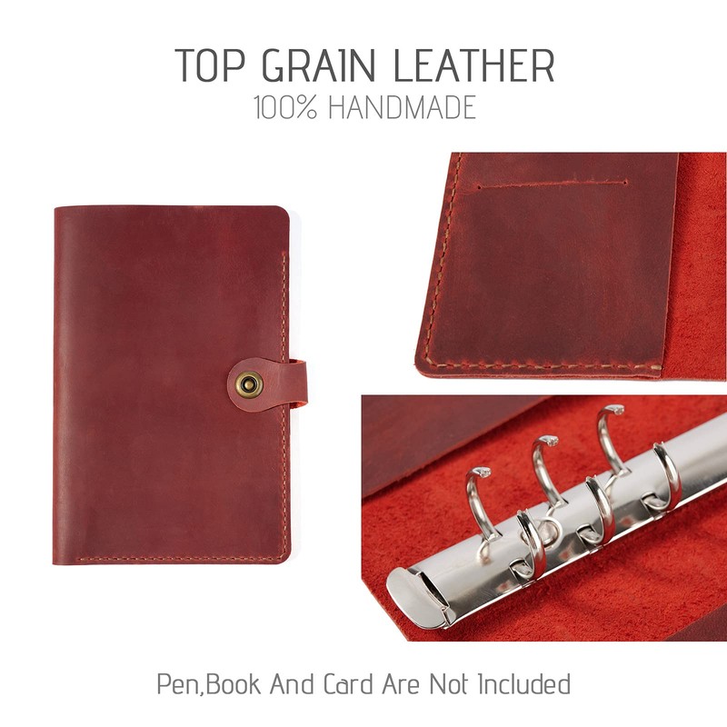 ROTERDON System Notebook A6 Leather 2026 6 Holes, Refill Included,