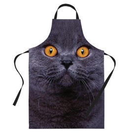 Printed Aprons for Women Funny British Shorthair Cat Baking Gift Kitchen Apron Novelty Gift Idea