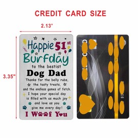 Richesele Happy 51st Birthday Card from Dogs to Dad - Dog Dad 51st Birthday Card - Dad 51 Years Old Birthday Gifts from Dog