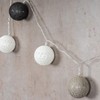 levandeo levandeo 10er Lichterkette LED Kugeln Lampions Baumwolle Grau Wei?