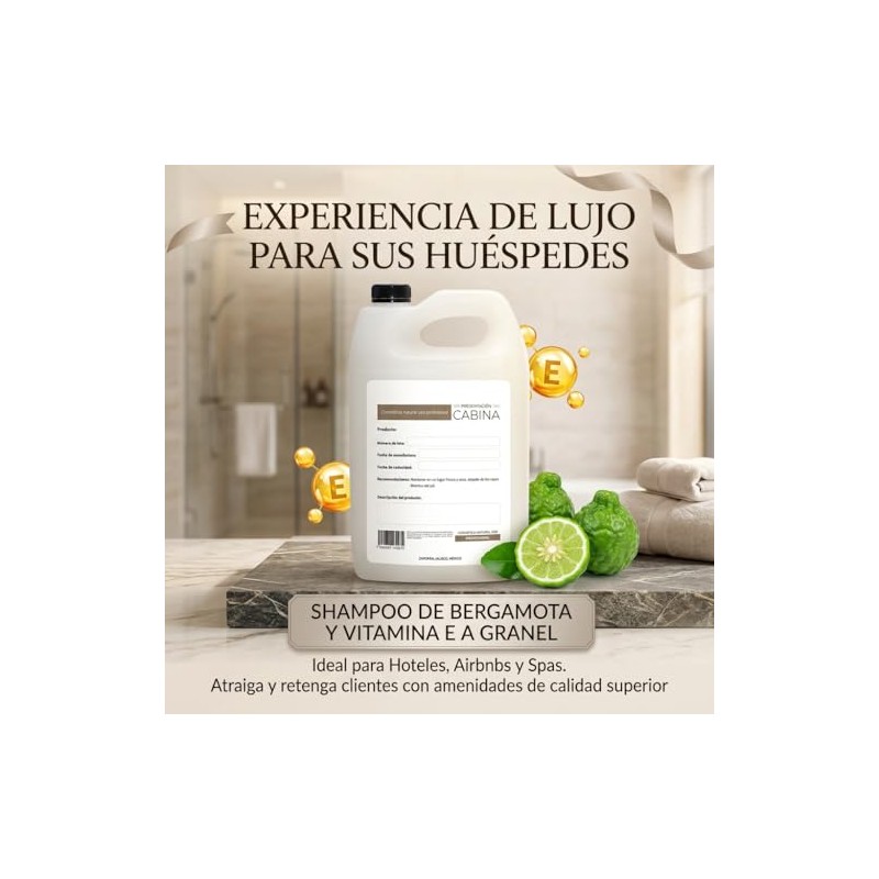 Shampoo Profesional de Bergamota y Vitamina E Anticaída a Granel