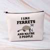 BDPWSS Ferret Makeup Bag Funny Ferret Lover Gift for Women