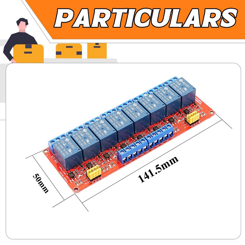 DIGISHUO 12V 8 Channel Relay module with light coupling isolation