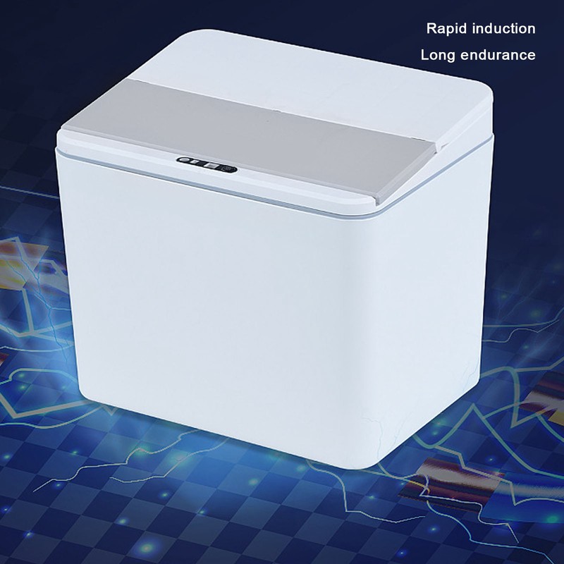 8L Bathroom Trash Can with Lid Automatic Garbage Can USB