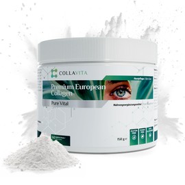 CollaVita Bioaktives Collagen Pulver Hochdosiert | 60 Tage Vorrat | Pures Kollagen Pulver | Collagen Peptide mit optimaler Löslichkeit & ohne Zusatzstoffe | Hypoallergen & Geschmacklos | Pure Vital