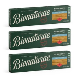 Bionaturae Spaghetti Pasta Noodles - Gluten Free Spaghetti Pasta, Rice & Lentil Pasta, Kosher, High Protein, Non-GMO, USDA Certified, Gluten Free Spaghetti Noodles, Crafted in Italy - 12 Oz, 3 Pack