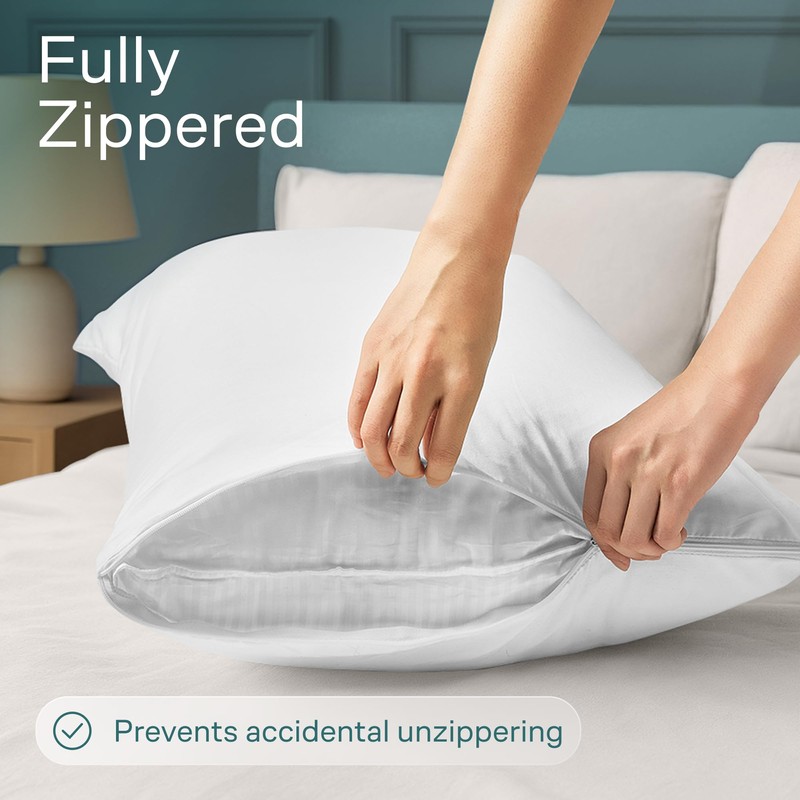 Niagara 4 Pack Waterproof Pillow Protectors Standard 20x26 Inches Smooth