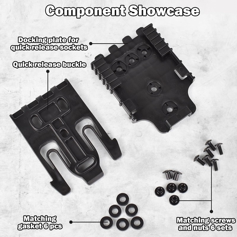 QLS Quick Locking System Kit,Drop Leg Holster Adapter,Mid Ride Belt