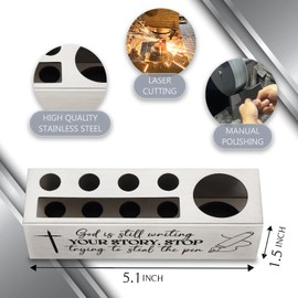 vizuzi God Is Still Writing Your Story Bible Verses Pencil Holder, Gifts for Women, Men, Christian Prayer Scripture Workplace Office Desk Pencil Holders & Pen Holders Zgg15