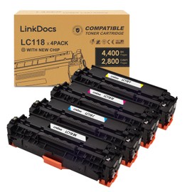 LinkDocs 118 Remanufactured Toners Cartridges Replacement for Canon 118 CRG118 HP 304A Toner Work for Canon ImageClass MF726Cdw MF8350CDN MF8580Cdw (Black Cyan Magenta Yellow 4Pack)