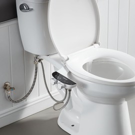 ANNWA Bidet Attachment for Toilet Seat Non-Electric Bidet Hot and Cold Water Bidet Attachment Toilet Adjustable Water Temperature​ Posterior/Feminine Wash Dual Retractable Nozzle Self-Cleaning(TT18N)