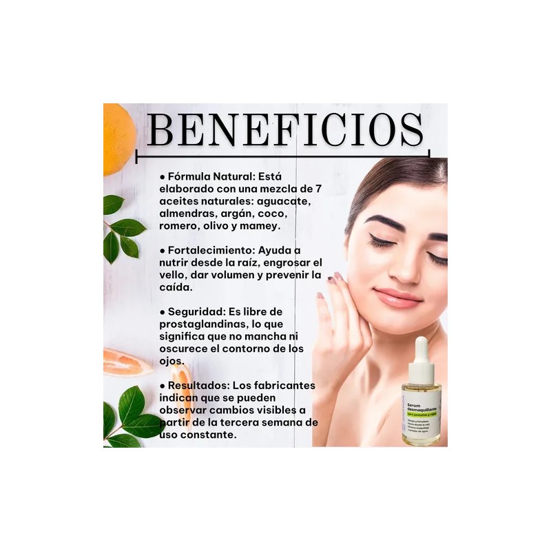 Serum Desmaquillante Pestañas Cejas Fortalecedor 30ml Ananda