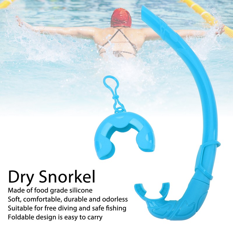 Dry Snorkel Full Silicone Soft Portable with Storage Box Snorkel