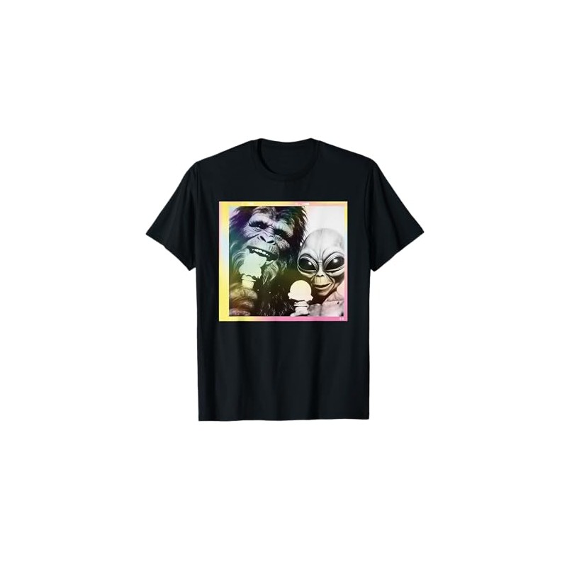 Ice Cream Funny Bigfoot Alien Sasquatch Cryptid Novelty Gift T-Shirt