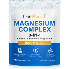 Magnesium Capsules 1000mg – Glycinate, Malate & Citrate Blend for Heart, Bone & Metabolism Support – Easily Absorbed, Non-GMO, Vegetarian – 90 Count