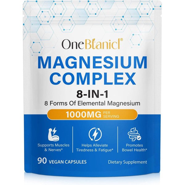 Magnesium Capsules 1000mg – Glycinate, Malate & Citrate Blend for