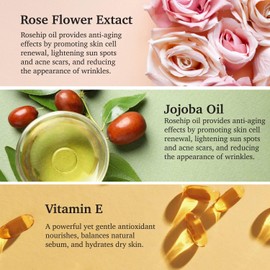 Purifect Moisturizing Rosehip Facial Serum with Vitamin E, Anti-Aging Serum for Face, Rosehip Oil Renews and Lightens Dark Spots, Vitamin E Repairs and Moisturises 60ml