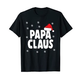 Men's Papa Claus Funny Outfit Family Christmas T-Shirt, black