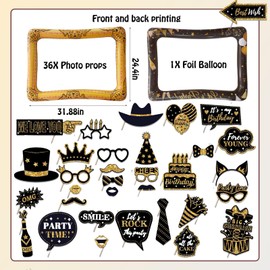 Photo Booth Props, Party Props, Photo Props, Inflatable Frame With 36 Fun Accessories, Perfect For Family Gatherings, Birthday Parties, Weddings, And Commercial Events, Easy To Set Up And Reusable
