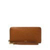 Fossil Logan Zip Around Clutch Wallet, Saddle