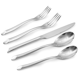 20-Piece Silverware Set with Handle, Stainless Steel Flatware Set, Cutlery Set Mirror Polished, Dishwasher Safe, Service for 4