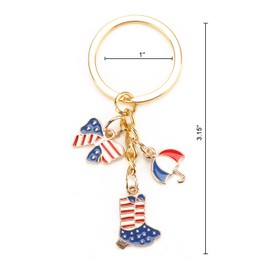 MUCOOS Independence Day Keychain, USA Flag Keychains, Gifts for Independence Day, Patriotic Keychain