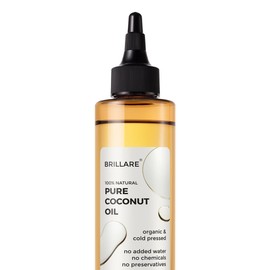 BRILLARE Pure Coconut Oil, Natural & Cold Pressed, For All Hair Type & Skin Care, Repairs Damage & Helps in Hair Regrowth, 200ml
