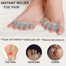 Wonder Care Silicone Toe Separator For Feet Gel Toe Pads Toe Big Toe Corrector Bunion Toe Straightener Yoga Toe Stretcher Hammer Toe Bunion Blue pair of 2