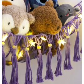 Teddy Hammock - Cuddly Toy Storage Hammock for Stuffed Animals X-Large- Soft Toy Storage Net Teddy Bear Storage - Purple Hanging Plushie Net Nursery Bedroom Accessories for Teen Girls Kids