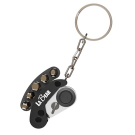 LABEAR- BLACK Mini Folding Ratchet Wrench Set – Compact EDC Multitool with 72-Tooth Reversible Ratchet, 5 Screwdriver Bits, Keychain Design – Ideal for Home, Automotive, and Outdoor Repairs