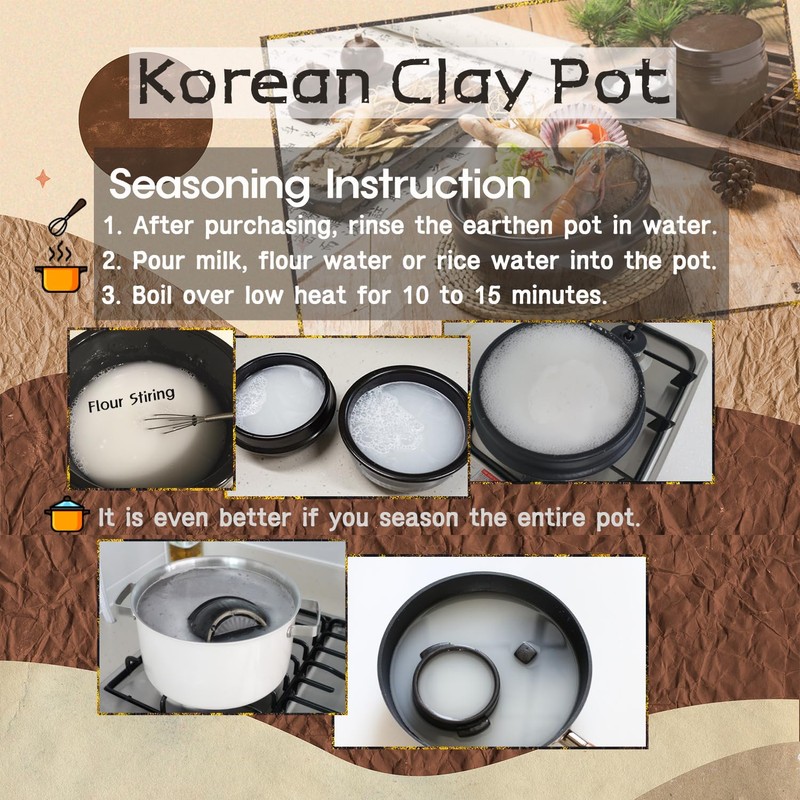 BALWOO Korean Pot [Buncheong] MUD GLAZE Earthenware Ttukbaegi, Natural Ceramic