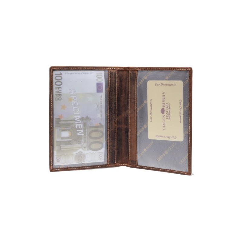Green Burry Vintage ID Leather Wallet 11.5 cm Brown -