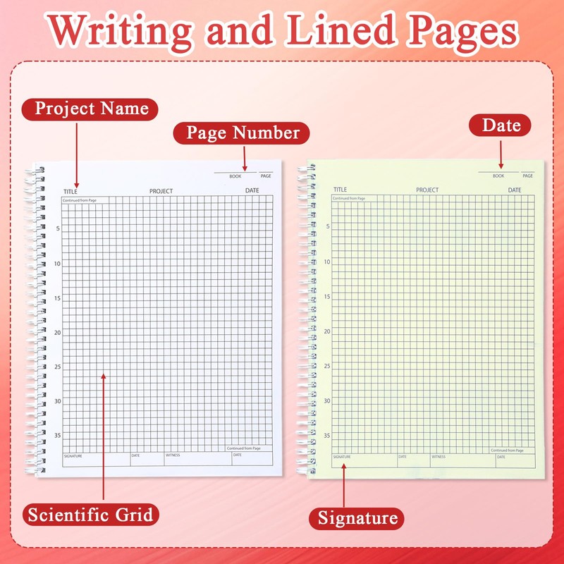 gisgfim 1 Pack Minimalist Carbonless Chemistry Lab Notebook 8.5x11 Inch