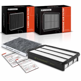 A-Premium 2-PC Engine & Cabin Air Filter with Activated Carbon Compatible with Toyota Camry 2001, Avalon 2000-2004 Replace# A2944C, C35549