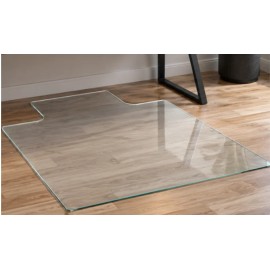 Modern Irregular Clear Tempered Glass Chair Mat 36x47 Inch Office Mat Carpet Hardwood Floors Home Eco-Friendly Waterproofcolor: Clear, size: 36 x 47 Inch