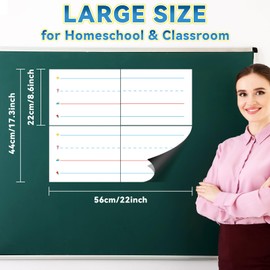 Naozinebi Jumbo Magnetic Sentence Strips 22x8in Dry Erase Writing Strips, Colorful, 4 Count, Paper, Magnet, Educational/Child-friendly, Multicolored