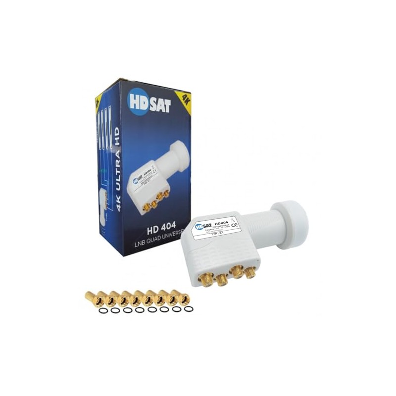 HDSAT HD404 LNB Quad Full HD 4K Parabolic Head 4