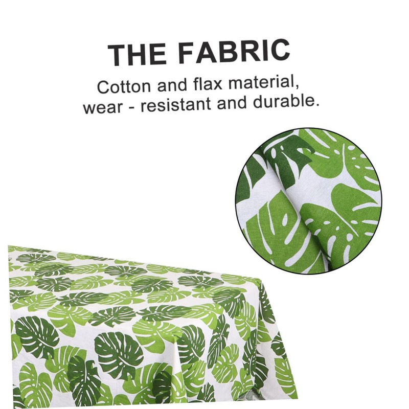 MAGICLULU Leaf Printed Tablecloth for Hawaii Parties Cotton and Flax
