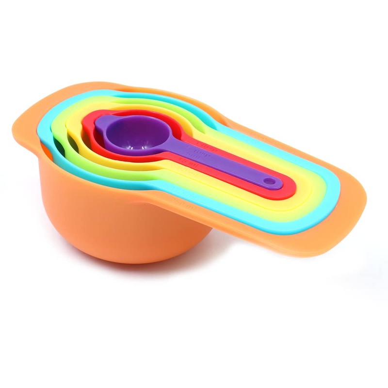 CENPEK 6Pcs Rainbow Measuring Spoon Set,Stackable Combination Measuring Cup Tools,
