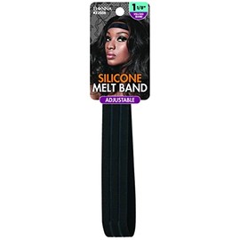 DONNA Adjustable Silicone Lace Melt Band 1.125", Comfortable Non Slip, Laying Edges, Suitable for All Hair Types Soft and Stretch, Black Color 1pc