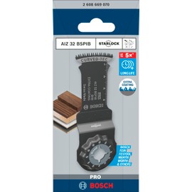 Bosch 1 x Pro Multi Material AIZ 32 BSPIB Blade for Multifunctional Tools (for Hardwood, Plastic-Coated Plates, Width 32 mm, Professional Accessories Multifunctional Tool)