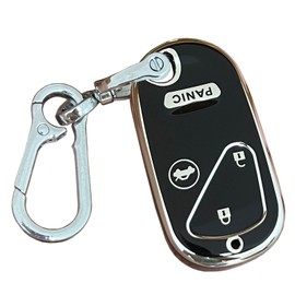 AIOEUOIA for Honda Key Fob Cover Keyless Entry Remote Control Key Fit for Honda Accord Civic Pilot CR-V Acura TL TSX CL (Black-Silver)