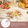 MATANA 12 White Plastic Serving Platters with Rose Gold Border,
