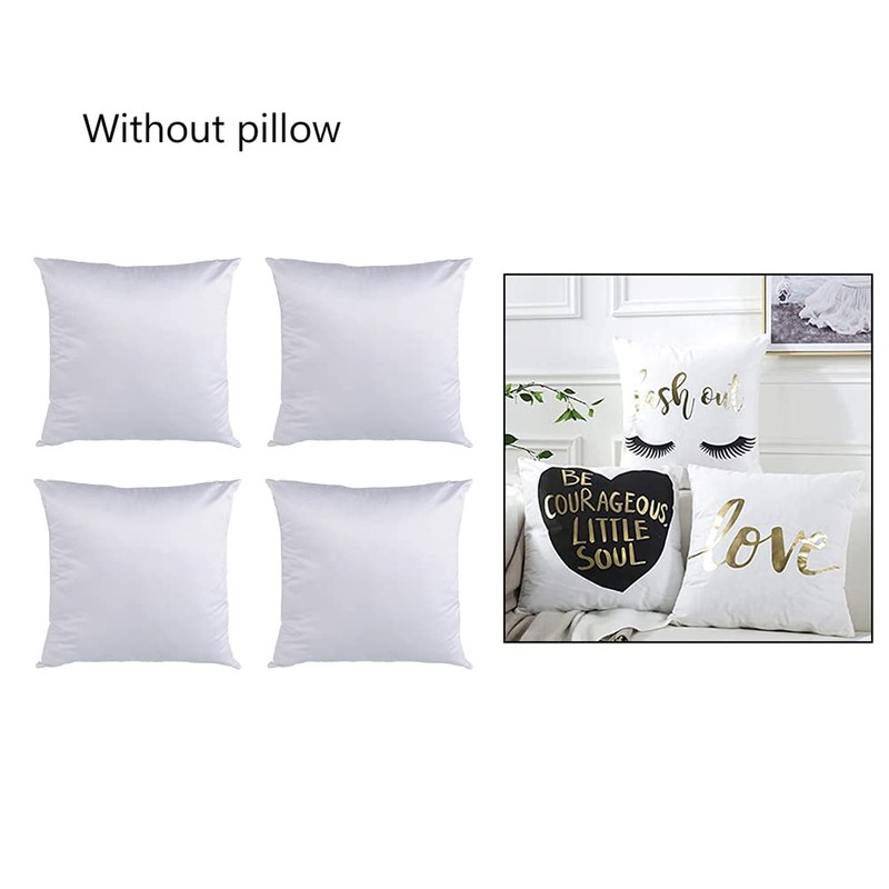 40X40 White Plain Sublimation Blanks Pillow Case Cushion Cover Pillowcase