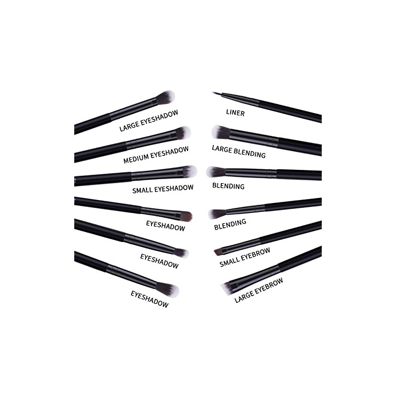 MSQ Eyeshadow Brushes 12Pcs Professional Eye Makeup Brush Set Pure
