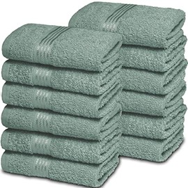 Belizzi Home - Paos de algodn ultra suaves, contiene 12 paos faciales de 30.48 x 30.48 cm, ideales para uso diario, toallas faciales compactas y...   