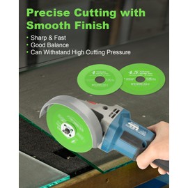 WENHUALI 10 Pcs Glass Cutting Disc for Angle Grinder, 4" X 7/8” Glass Ceramic Diamond Cutting Disc, Ultra-Thin Saw Blade Wheel Polishing Cutting Disc for Glass, Jade, Crystal, Wine Bottles, Tile