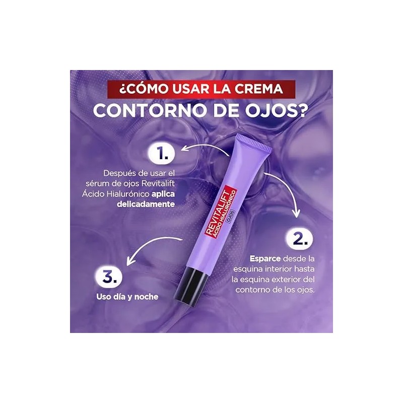 Oreal Paris Revitalift Ácido Hialurónico Contorno Ojos Hidrata Intensamente Rellena