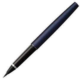 Kuretake MANNEN MOUHITSU Brush Pen Navy body with Spare Cartridge, Black ink (No.13), Flexible Tip for kanji, lettering, calligraphy, illustration, art, writing, made in japan